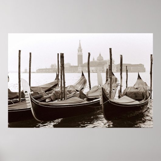 Sepia Gondolas Poster (Vorne)