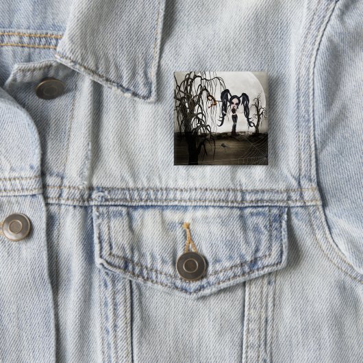 Sepia Goth Girl Button (Beispiel)