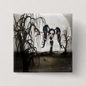 Sepia Goth Girl Button (Vorderseite)