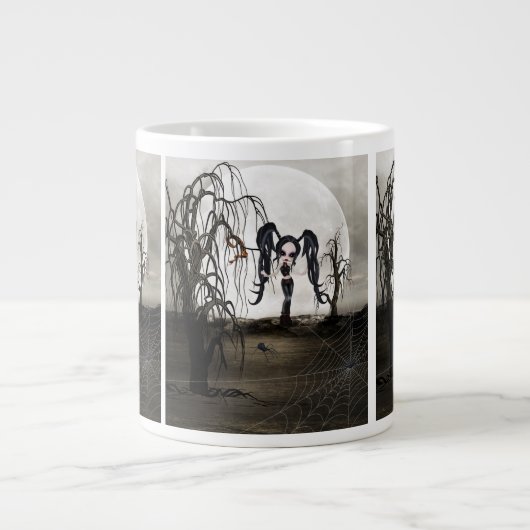Sepia Goth Girl Jumbo-Tasse (Vorderseite)