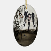 Sepia Goth Girl Keramikornament (Rechts)