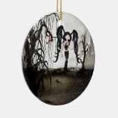 Sepia Goth Girl Keramikornament (Rechts)