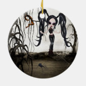 Sepia Goth Girl Keramikornament (Hinten)