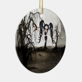 Sepia Goth Girl Keramikornament (Rechts)