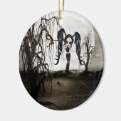 Sepia Goth Girl Keramikornament (Links)