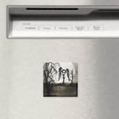 Sepia Goth Girl Magnet (In Situ (Geschirrspüler))