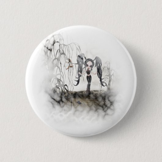 Sepia Goth Girl Vignette Button (Vorderseite)