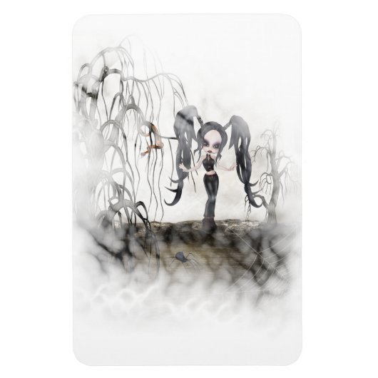 Sepia Goth Girl Vignette Magnet (Vertikal)