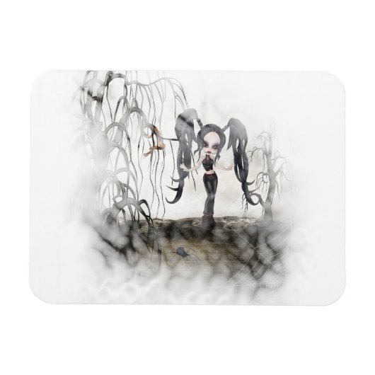 Sepia Goth Girl Vignette Magnet (Horizontal)
