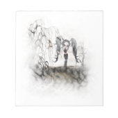Sepia Goth Girl Vignette Notizblock (Vorderseite)
