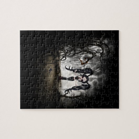 Sepia Goth Girl Vignette Puzzle (Horizontal)