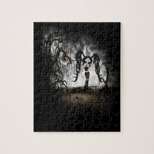 Sepia Goth Girl Vignette Puzzle (Vertikal)
