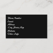 Sepia Goth Girl Vignette Visitenkarte (Rückseite)