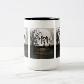Sepia Goth Girl Zweifarbige Tasse (Mittel)