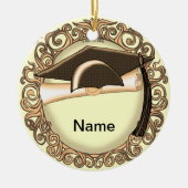 Sepia Graduation Cap Custom Ornament (Vorne)