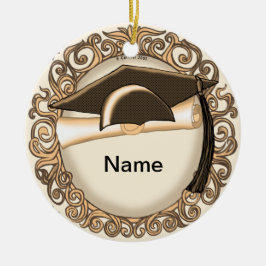 Sepia Graduation Cap Custom Ornament
