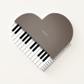 Sepia Grand Piano Music Keyboard Custom Notizblock (Rückseite)