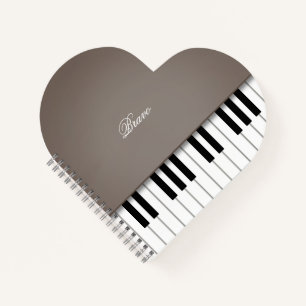Sepia Grand Piano Music Keyboard Custom Notizblock