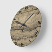 Sepia Granit Runde Wanduhr (Winkel)