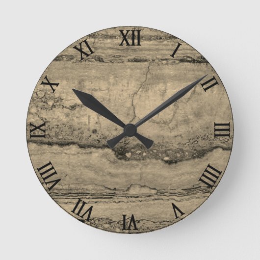 Sepia Granit Runde Wanduhr (Vorderseite)