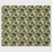 Sepia Grunge Buggy Geschenkpapier (Flach)