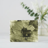 Sepia Grunge Buggy Postkarte (Stehend Vorderseite)