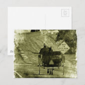 Sepia Grunge Buggy Postkarte (Vorne/Hinten)