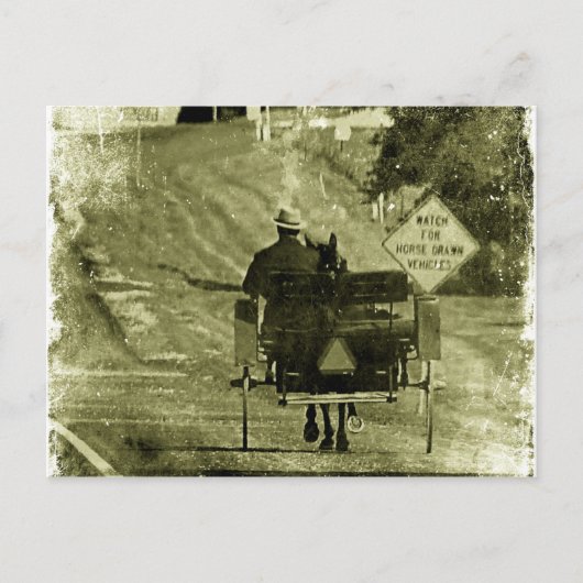 Sepia Grunge Buggy Postkarte (Vorderseite)