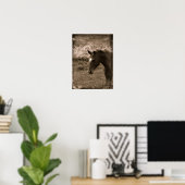 Sepia Grunge Horse Poster (Heimbüro)