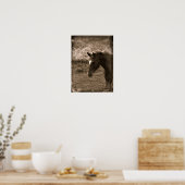 Sepia Grunge Horse Poster (Küche)