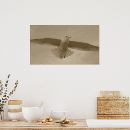 Sepia Gull Poster (Küche)