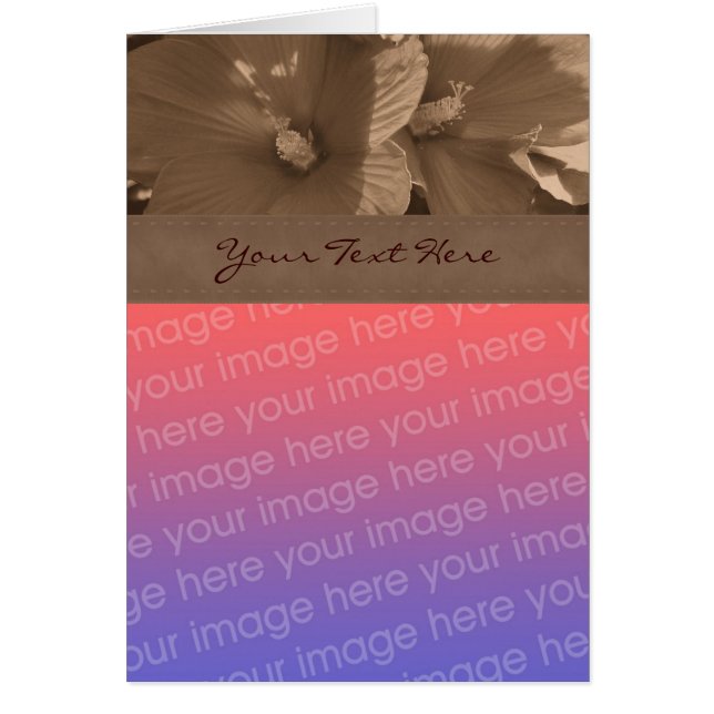 Sepia Hibiskus Blume Foto-Karte (Vorne)