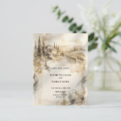 Sepia Highland Manor Save The Date Postkarte (Stehend Vorderseite)