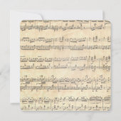 Sepia Hochzeitsherz auf Musik Einladung (Rückseite)