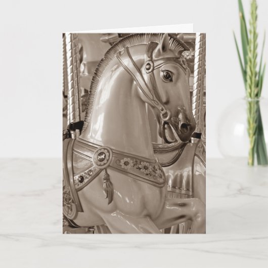 Sepia Horse Birthday Karte (Vorderseite)