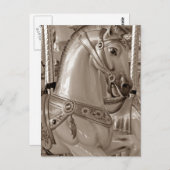 Sepia Horse Postkarte (Vorne/Hinten)