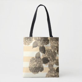 Sepia Hydrangea mit Stripes-Tasche Tasche