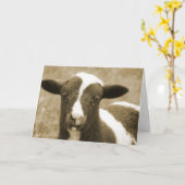 Sepia-Jakob-Lamm-Geburtstag Karte (Gelbe Blume)