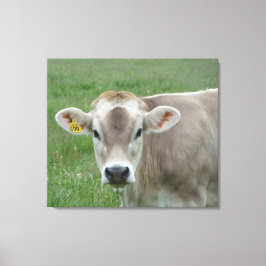 Sepia Jersey Cow Portrait Leinwanddruck
