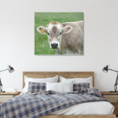 Sepia Jersey Cow Portrait Leinwanddruck (Insitu (Schlafzimmer))