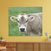 Sepia Jersey Cow Portrait Leinwanddruck (Insitu (Wohnzimmer))