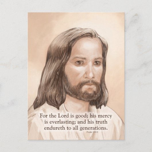 Sepia Jesus Art Bible Zitat - Psalm 100:5 Postkarte (Vorderseite)