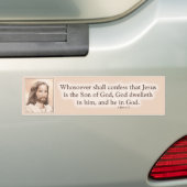 Sepia-Jesus-Kunst-Bibel-Zitat - 1 John-4:15 Autoaufkleber (Auf Auto)