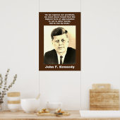 Sepia JFK John F. Kennedy Quote Motivierend Poster (Küche)