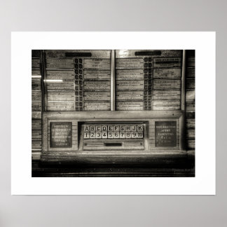 Sepia-Jukebox-Plakatdruck Poster