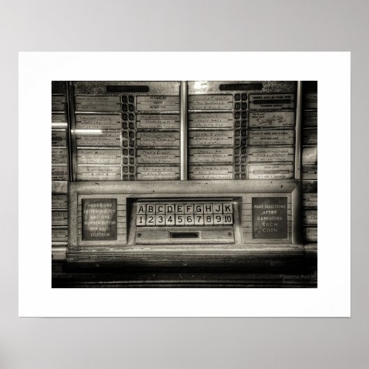 Sepia-Jukebox-Plakatdruck Poster (Vorne)