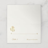 Sepia Jungfrau Mary Wedding Folded Platzkarte (Außenseite Aufgefaltet)