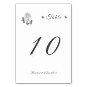 Sepia Jungfrau Mary Wedding Tischnummer (Rückseite)