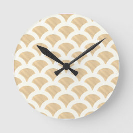 Sepia-Kammmuschel Runde Wanduhr