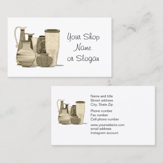 Sepia-Keramik-Shop-Visitenkarte Visitenkarte (Vorne/Hinten)